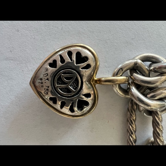 David Yurman 5 Heart Charm Bracelet - Picture 7 of 7